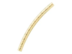Gold Filled Pineapple Pattern Curved Tube Beads 20.0mm X 1.5mm Diameter, Pack of 10
