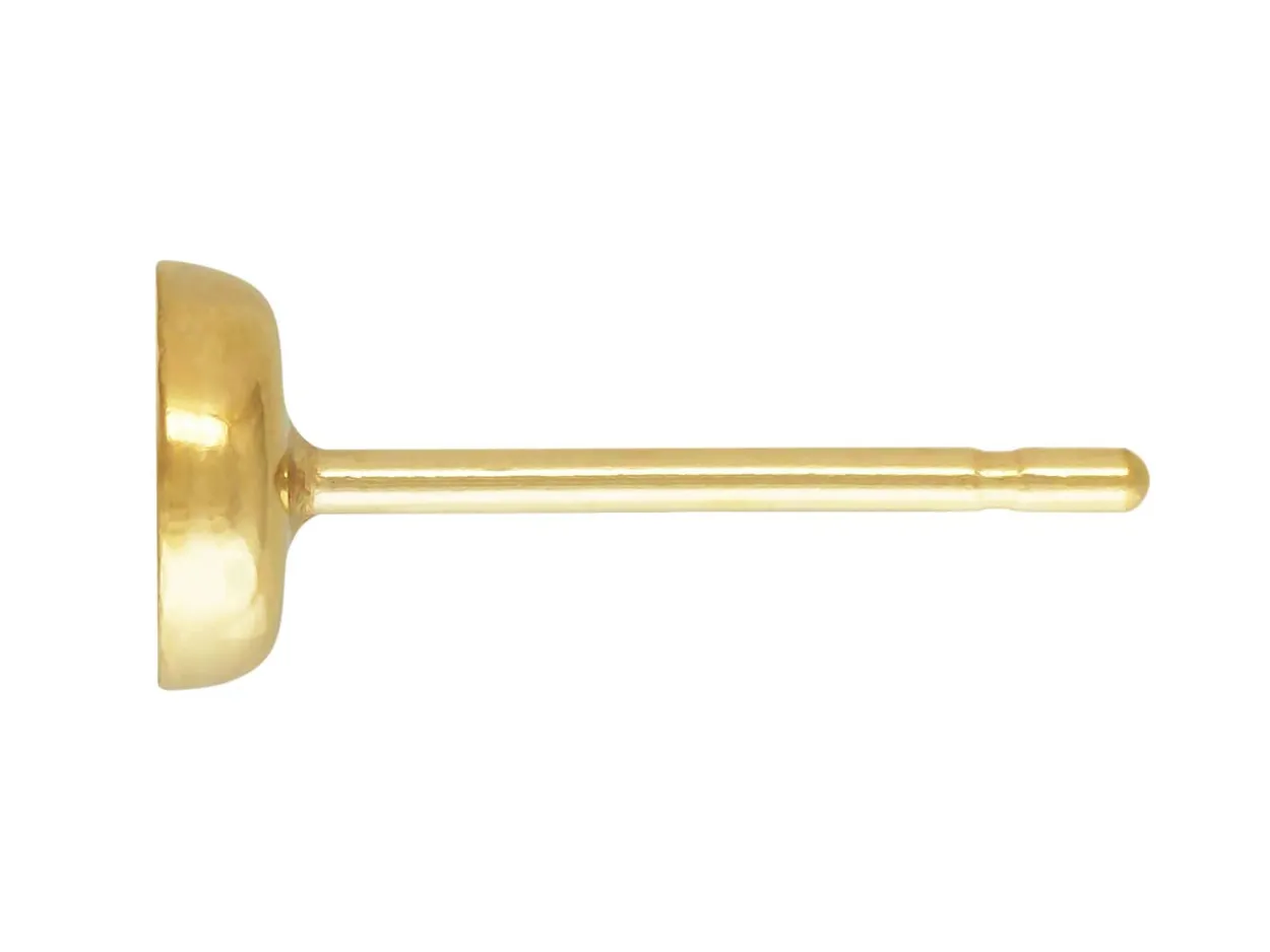 Gold Filled Round Ear Stud 4mm Bezel Set