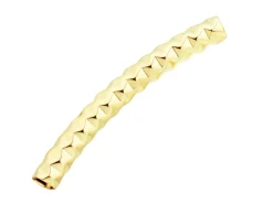 Gold Filled Round Tube Hammered Curved Spacer 30mm