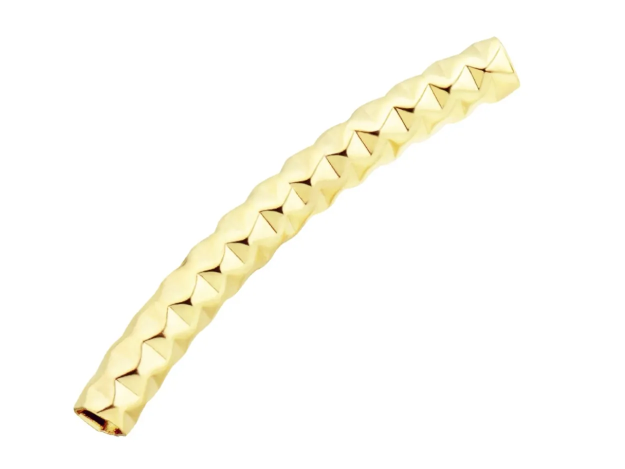 Gold Filled Round Tube Hammered Curved Spacer 30mm
