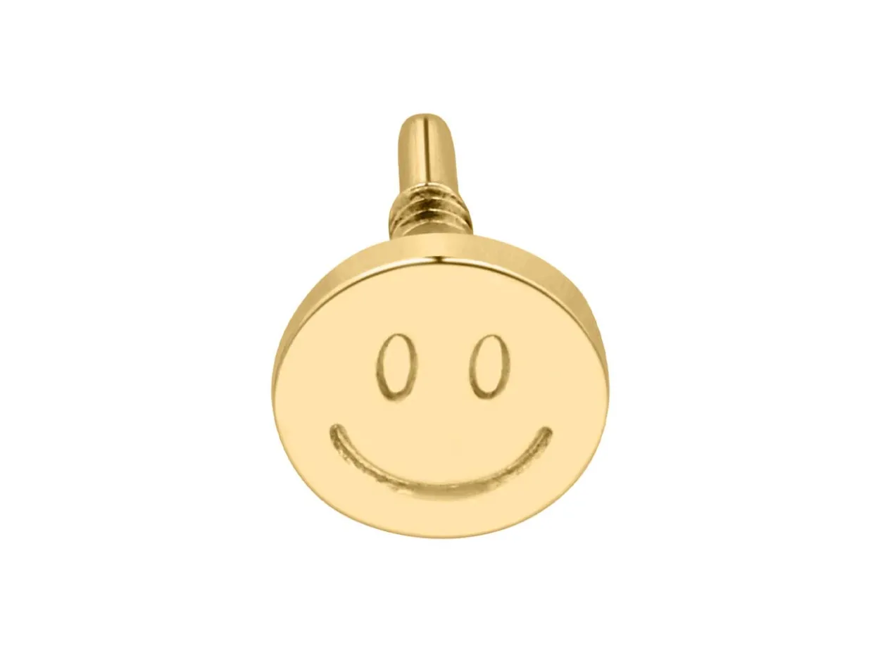 Gold Filled Smiley Face Labret Post 4mm