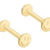 Gold Filled Smiley Labret Stud Earrings