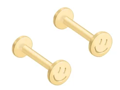 Gold Filled Smiley Labret Stud Earrings