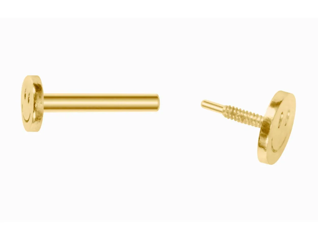 Gold Filled Smiley Labret Stud Earrings