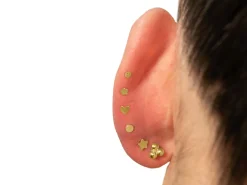 Gold Filled Smiley Labret Stud Earrings