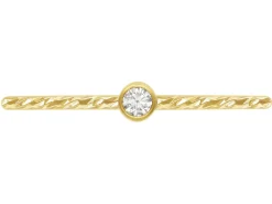 Gold Filled Sparkle Stacking 2mm White Cubic Zirconia Ring Medium