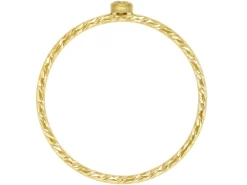Gold Filled Sparkle Stacking 2mm White Cubic Zirconia Ring Medium