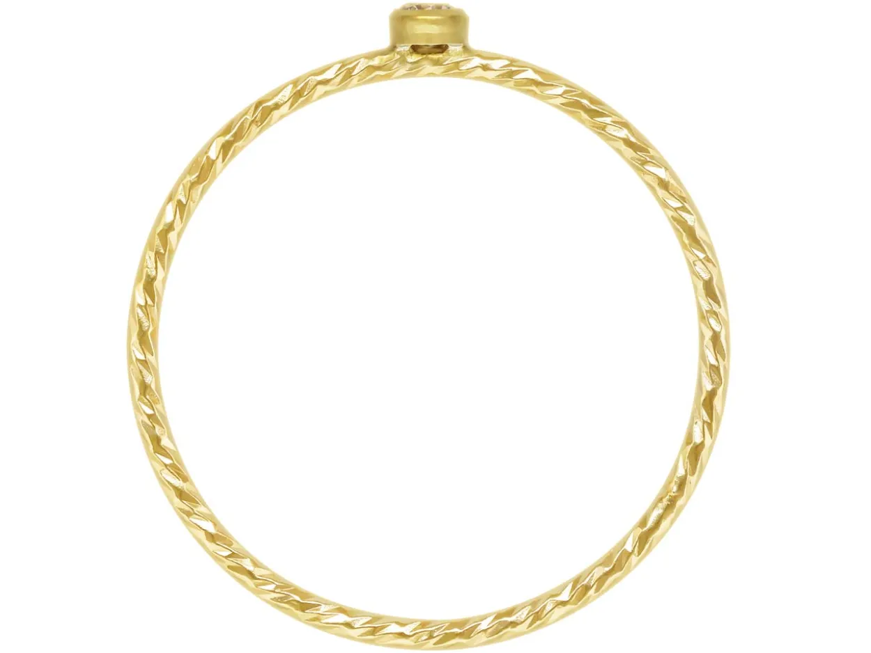 Gold Filled Sparkle Stacking 2mm White Cubic Zirconia Ring Medium