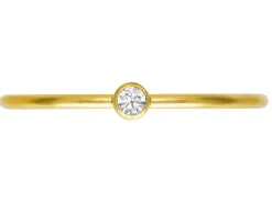 Gold Filled Stacking 2mm White Cubic Zirconia Ring Medium