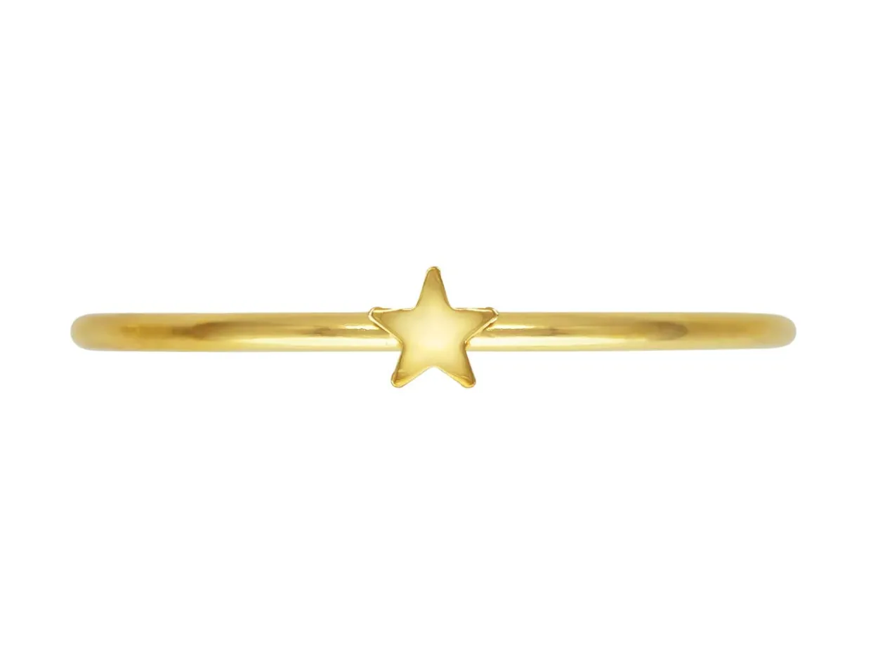 Gold Filled Star Design Stacking Ring Medium