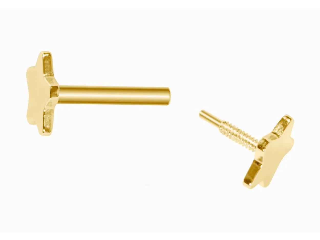 Gold Filled Star Labret Stud Earrings