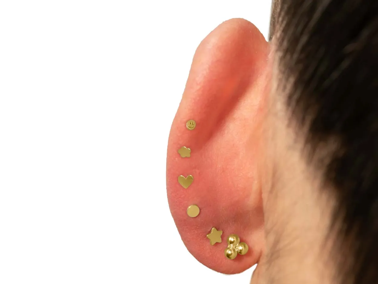 Gold Filled Star Labret Stud Earrings