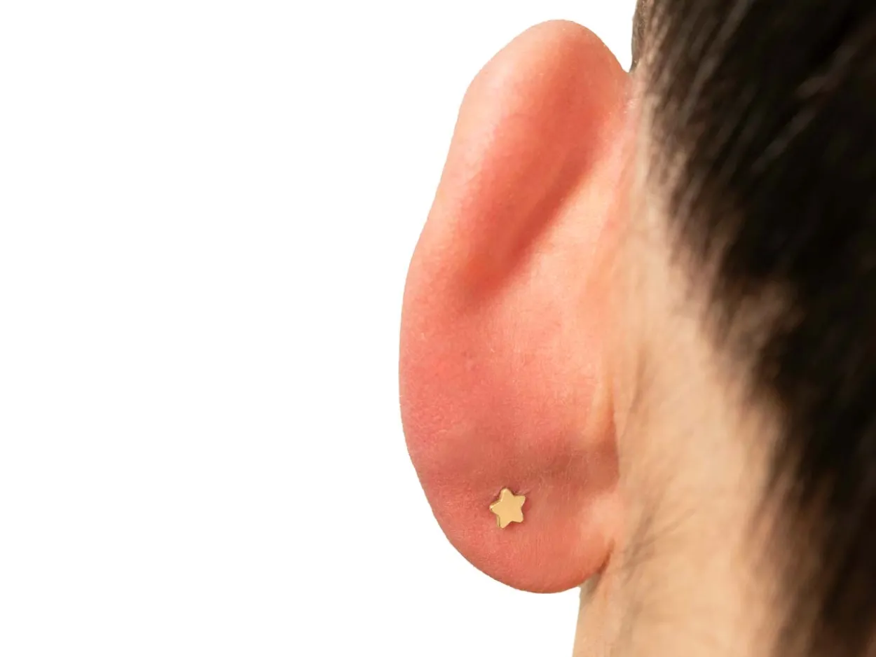 Gold Filled Star Labret Tube 3mm