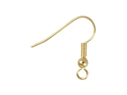 Gold Plated Bead And Loop Hook Ear Wire Pack of 10