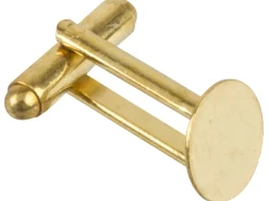 Gold Plated Cufflink With 11mm Flat Pad Pack of 6