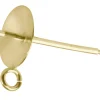 Gold Plated Cup Peg Post Ring 3mm Pack of 10