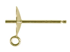 Gold Plated Cup Peg Post Ring 3mm Pack of 10