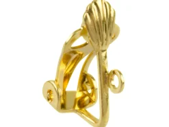 Gold Plated Fan Ear Clip Fitting With Open Ring Pack of 10