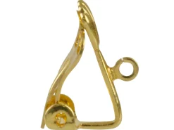 Gold Plated Fan Ear Clip Fitting With Open Ring Pack of 10