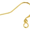 Gold Plated Flat Earring Hook Wire And Bead Pack of 10