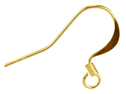 Gold Plated Flat Earring Hook Wire Pack of 10