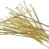 Gold Plated Head Pins 50mm Pack of 50