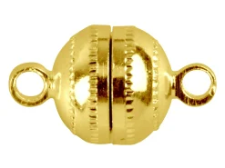 Gold Plated Magnetic Clasps Round Pack of 6