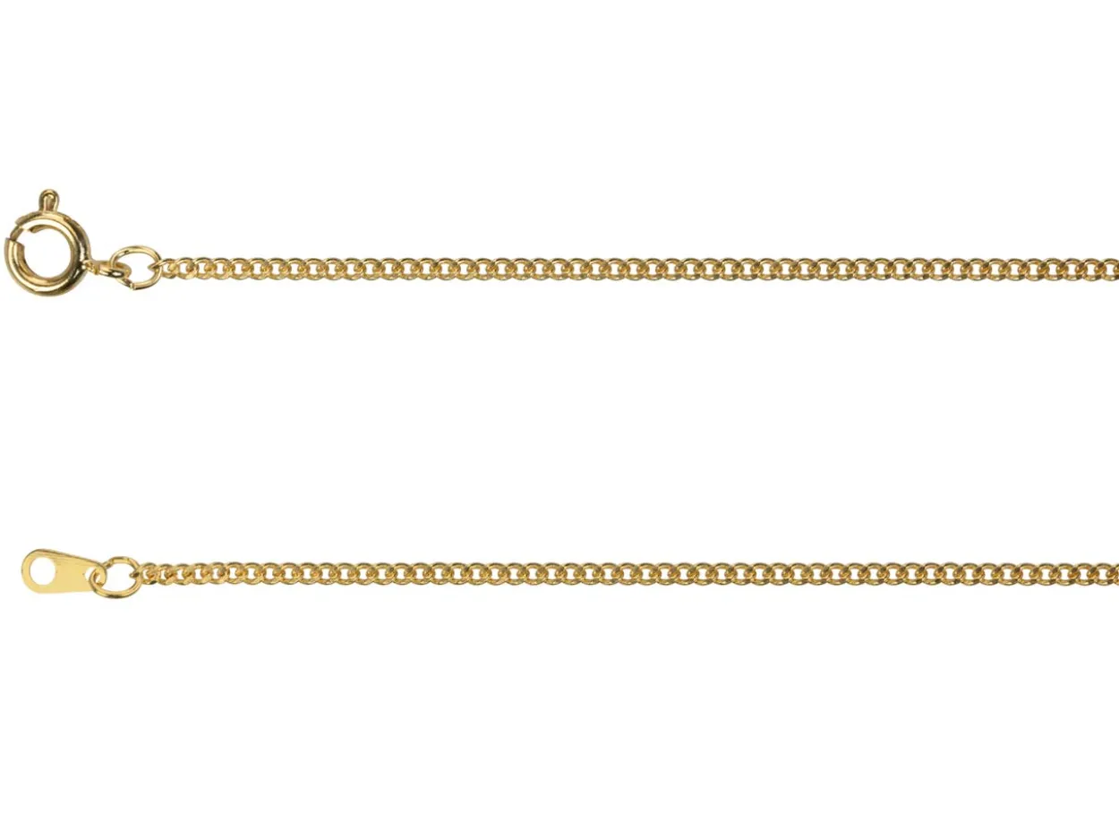 Gold Plated 1.8mm Filed Curb Chain 18"/45cm Unhallmarked