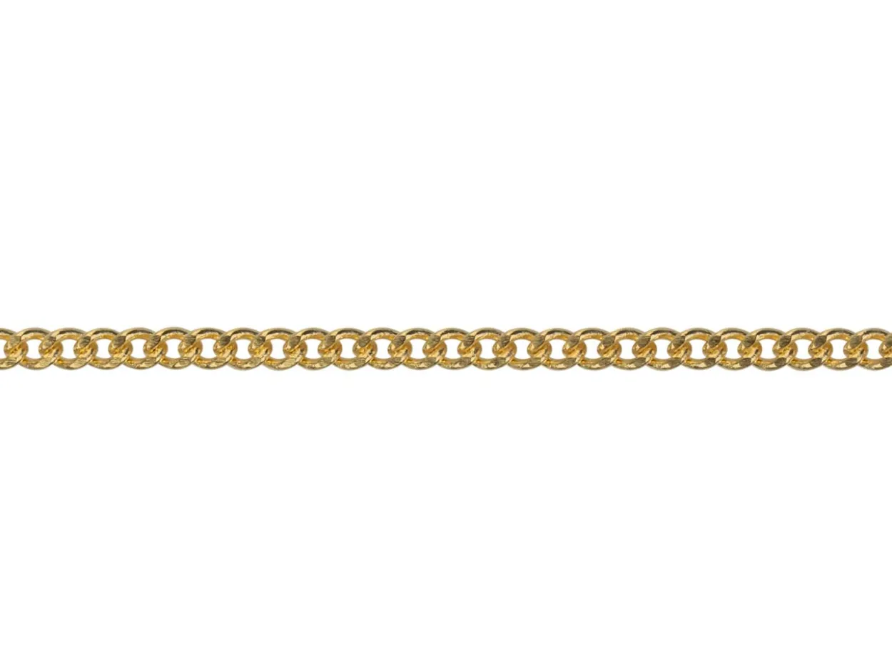 Gold Plated 1.8mm Filed Curb Chain 18"/45cm Unhallmarked