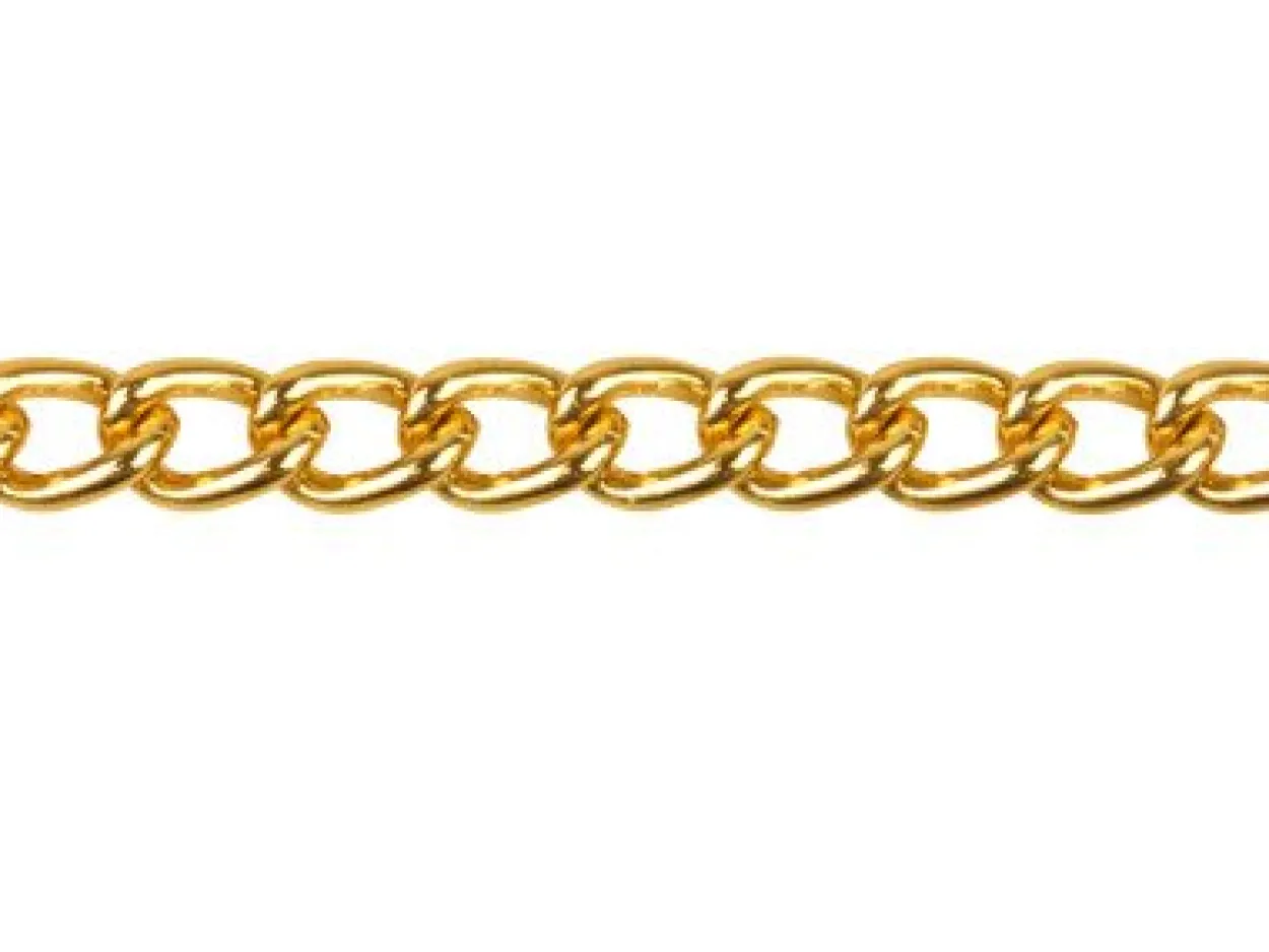 Gold Plated 6.0mm Open Curb Chain Loose 1 Metre Length Unhallmarked