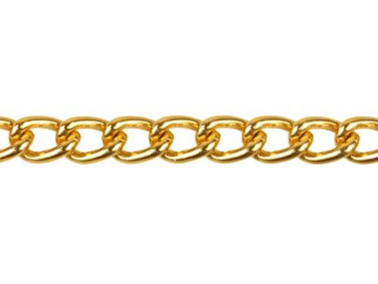 Gold Plated 6.0mm Open Curb Chain Loose 1 Metre Length Unhallmarked