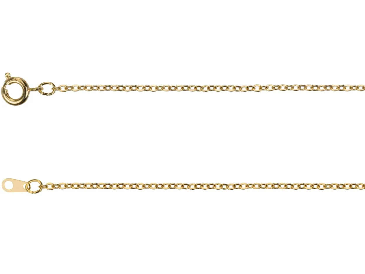 Gold Plated 1.6mm Oval Trace Chain 18"/45cm Unhallmarked