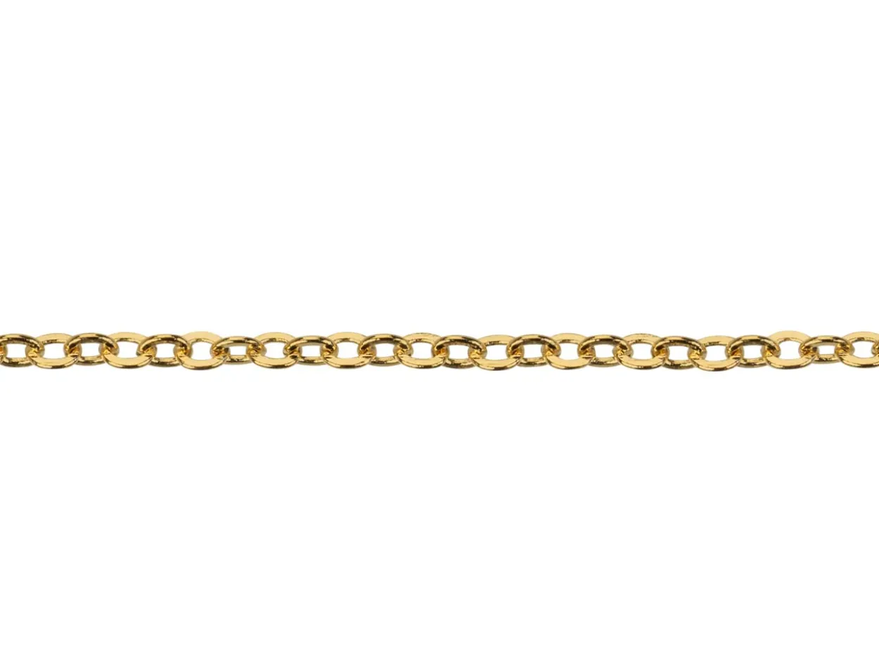Gold Plated 1.6mm Oval Trace Chain 18"/45cm Unhallmarked