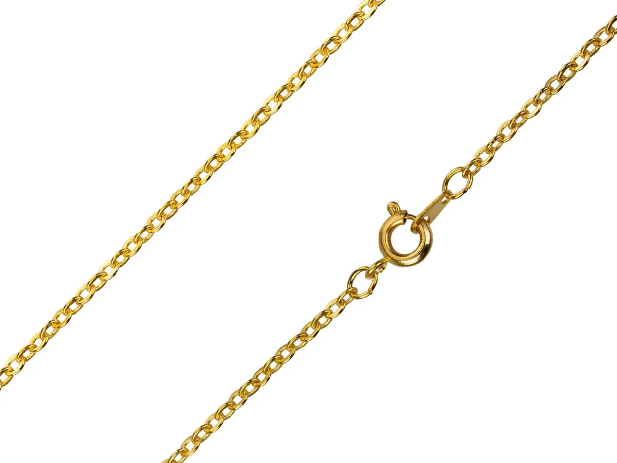 Gold Plated 2.3mm Oval Trace Chain 18"/45cm Unhallmarked