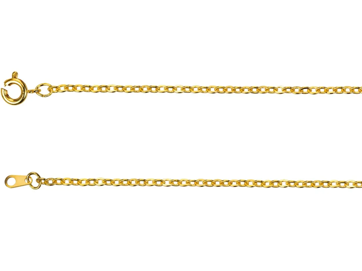 Gold Plated 2.3mm Oval Trace Chain 18"/45cm Unhallmarked