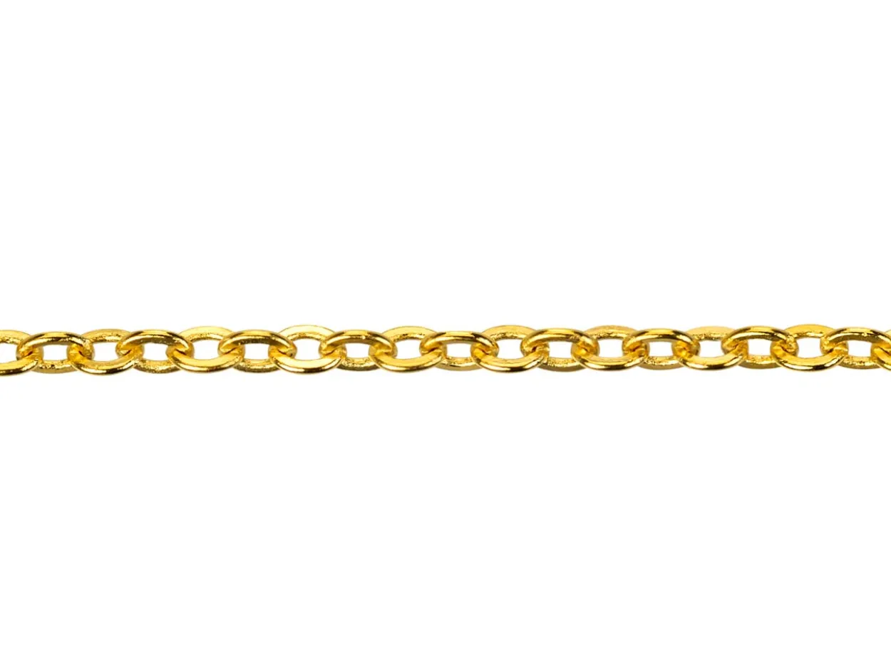 Gold Plated 2.3mm Oval Trace Chain 18"/45cm Unhallmarked