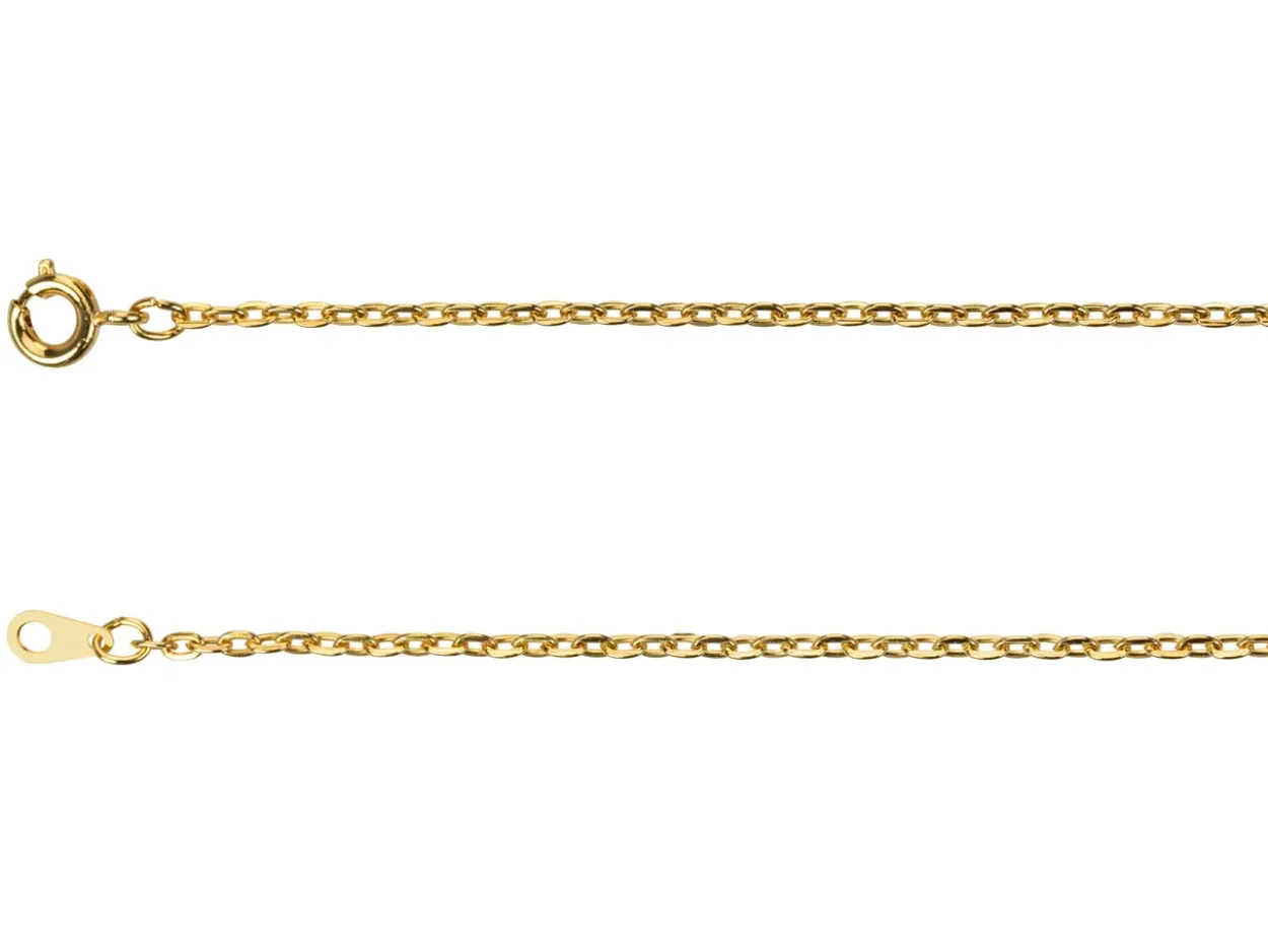 Gold Plated 2.0mm Oval Trace Chain 18"/45cm Unhallmarked
