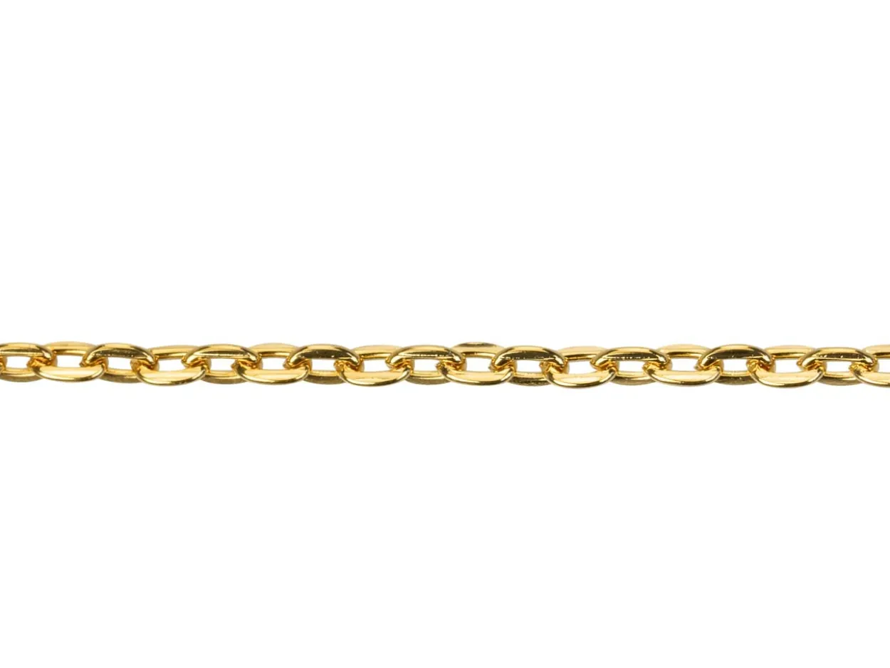 Gold Plated 2.0mm Oval Trace Chain 18"/45cm Unhallmarked