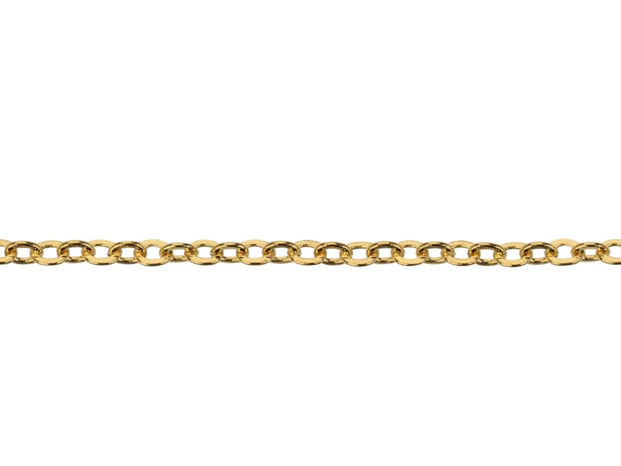 Gold Plated 1.6mm Oval Trace Chain 24"/60cm Unhallmarked