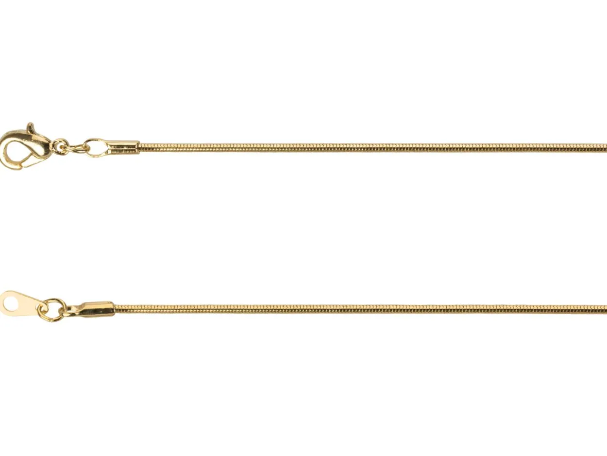Gold Plated 1.1mm Round Snake Chain 18"/45cm Unhallmarked
