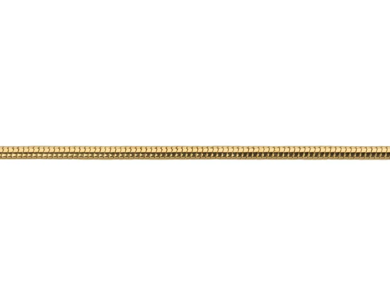 Gold Plated 1.1mm Round Snake Chain 18"/45cm Unhallmarked