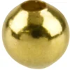 Gold Plated Plain Round 2.5mm 2 Hole Beads Pack of 50