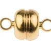 Gold Plated Small Magnetic Clasps Round Pack of 6