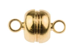 Gold Plated Small Magnetic Clasps Round Pack of 6