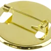Gold Tone Round Brooch Backs 25mm Pack of 6