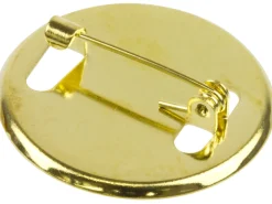 Gold Tone Round Brooch Backs 25mm Pack of 6