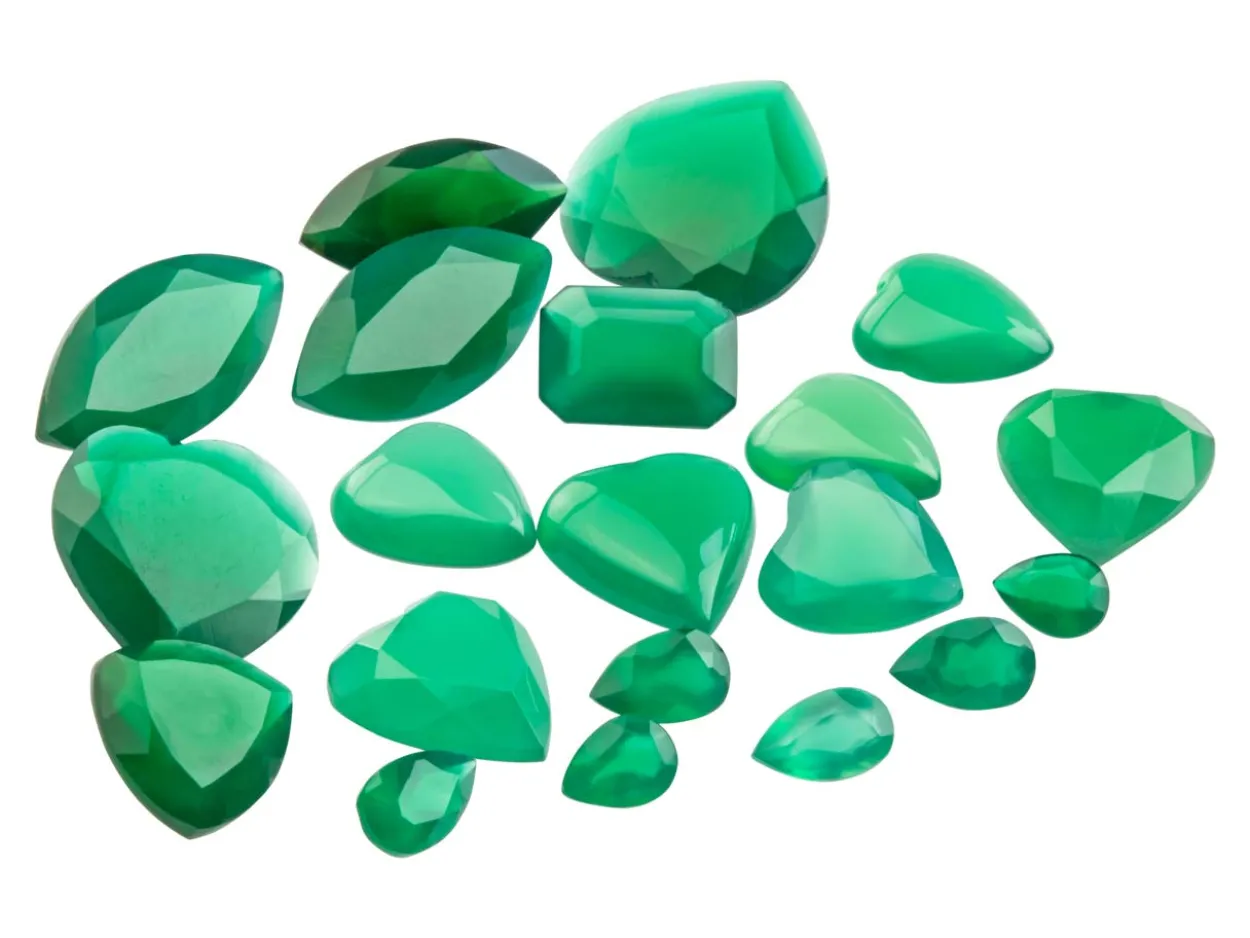 Green Agate, Mixed Shapes, Pack of 20