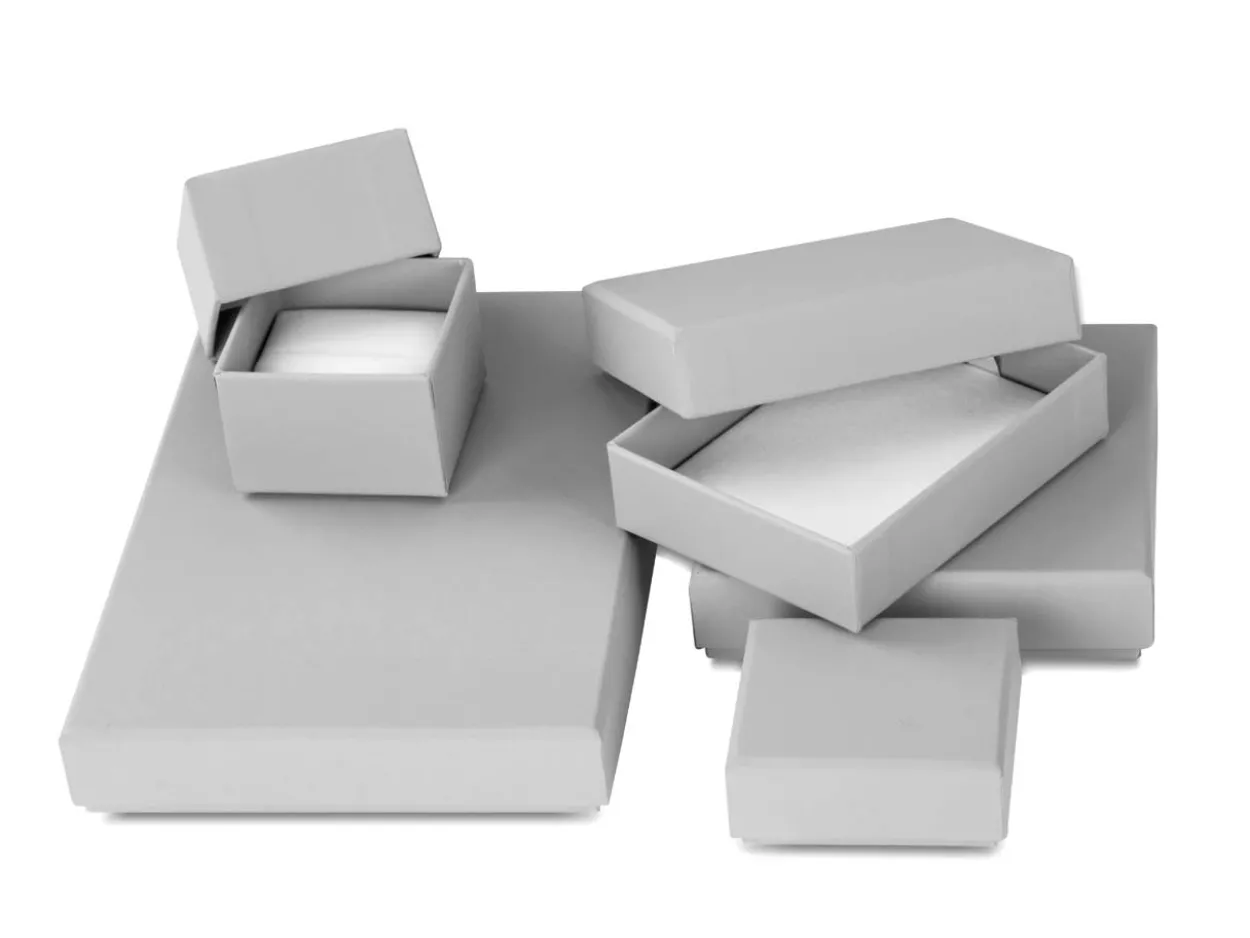Grey Card Soft Touch Stud Earring Box