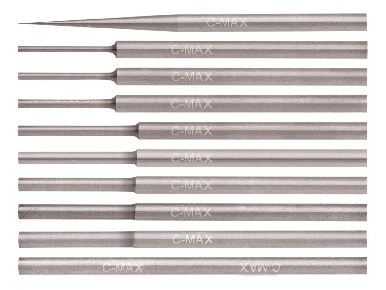 GRS® C-Max Carbide Stepped Round Graver 10 Piece Set