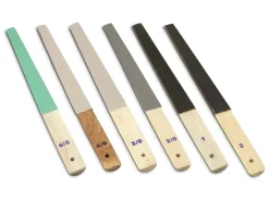 Half Round Emery Stick Set, 152mm X 234mm, 6/0, 4/0, 3/0, 2/0, 1 And 2 Grit
